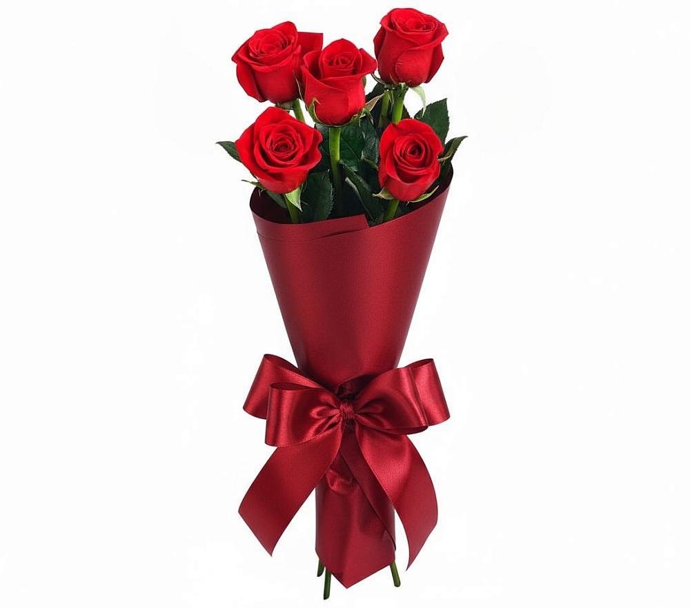 Букет 5 Красных роз Эдлесс Лав в поселке имени Воровского
