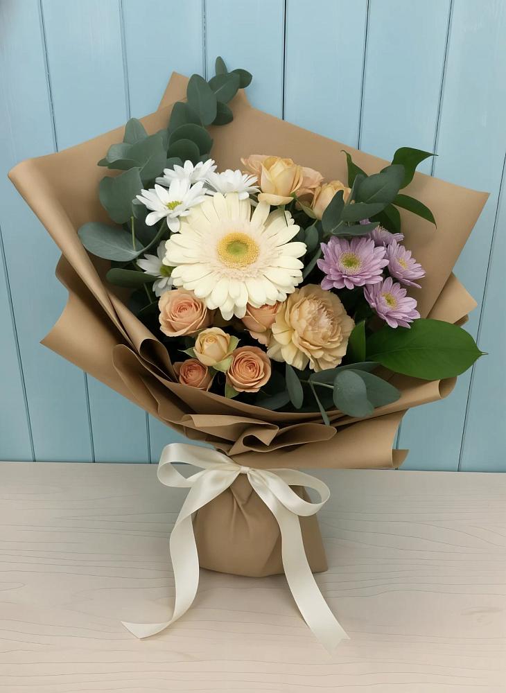 Букет цветов из: Герберы и Хризантемы в поселке имени Воровского