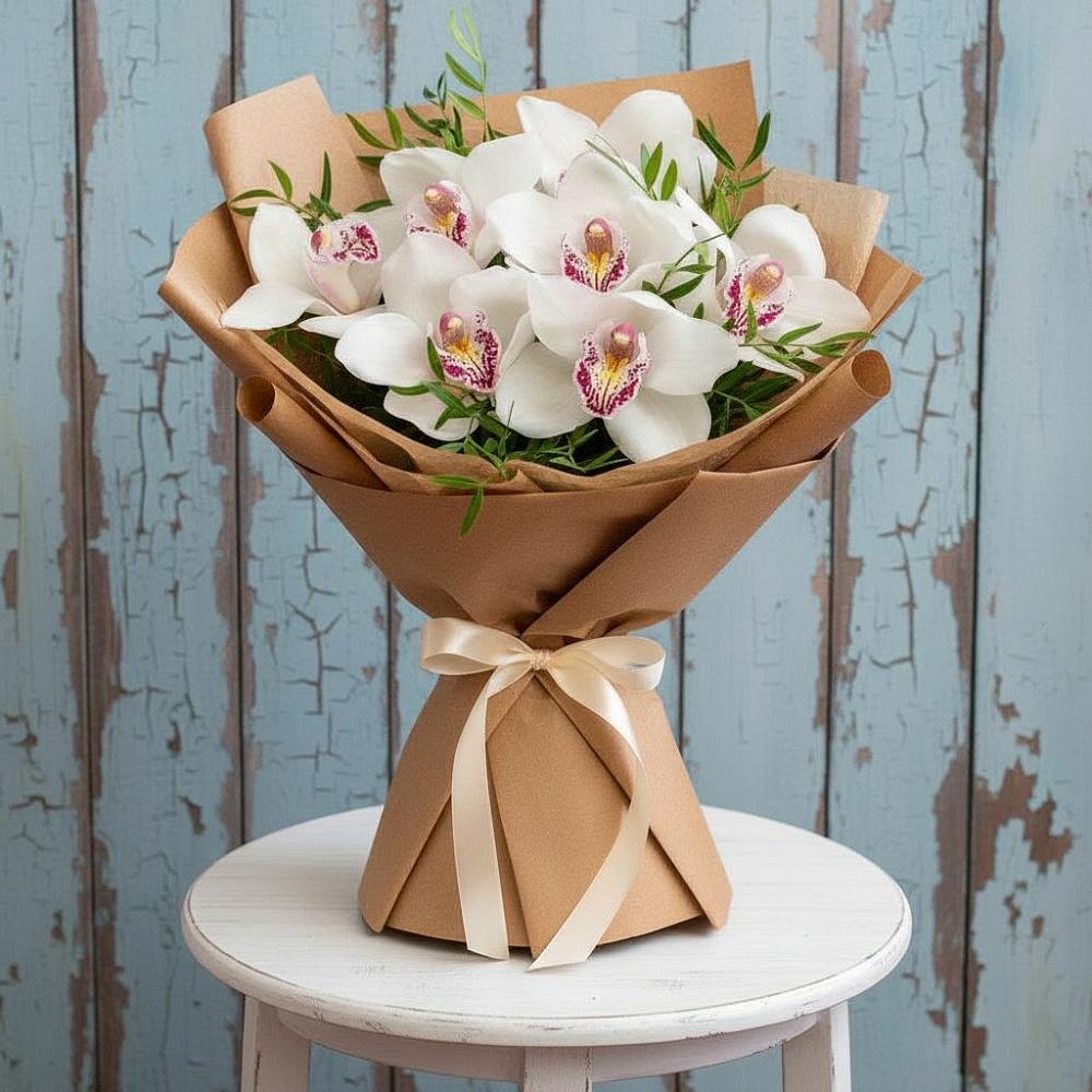 Букет цветов из: Орхидеи и Розы в поселке имени Воровского