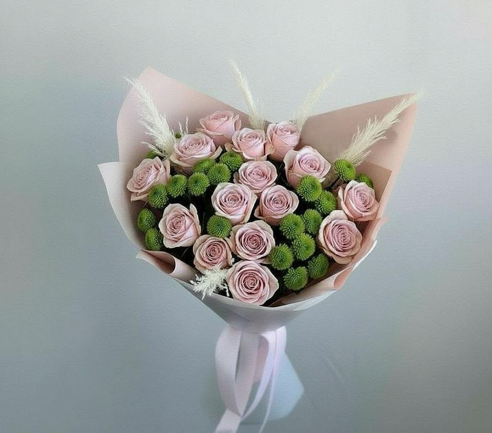 Букет цветов из: Розы и Хризантемы в поселке имени Воровского