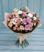 Букет цветов из:  Хризантемы, Розы и Альстромерии #REPLACE_PRED# поселке имени Воровского