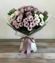 Букет цветов из:  Хризантемы и Розы в поселке имени Воровского