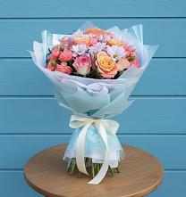 Букет цветов из:  Хризантемы и Розы в поселке имени Воровского